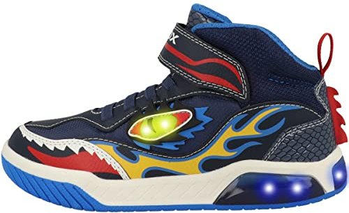 Geox Garçon J Inek Boy A Sneakers, Navy/Lt Blue, 26 EU