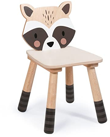 Tender Leaf Toys - Forest Raccoon Chair - Wooden Playroom Furniture for Kids - Cute and Sturdy Animal Themed Chair - Age 3+