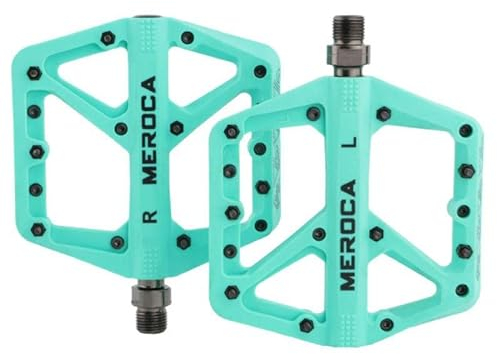 LUOSHUO Pedale Fahrrad Mountainbike-Pedal-Nylonfaser 9/16 Zoll verbreiterte Nicht-Slip-Fahrrad-Plattform-Pedal-Fahrrad-Accessoires Fahrradpedale (Color : Bianchi Green)