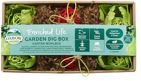 Oxbow Enriched Life Trädgårdsgrävlåda - Kaninleksaker, marsvinleksaker, hamster, kanin, chinchilla, råtta, tillbehör till chinchillabur, tillbehör till marsvinbur