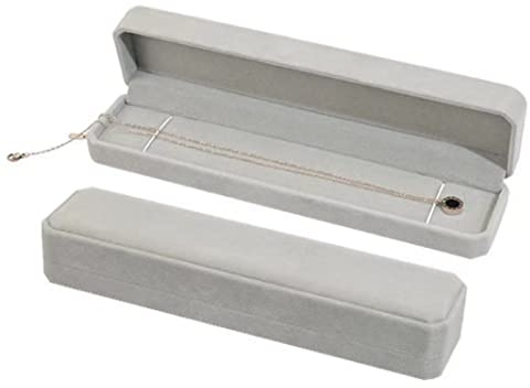 1x22x5.5x3.5 cm kleine Armband-Geschenkbox für Geschenke, Armband, Box, Geschenk, Samt, Verpackung, Schmuckschatulle, Geschenkbox für Halsketten für Ohrringe, Ketten, Schmuck (grau)