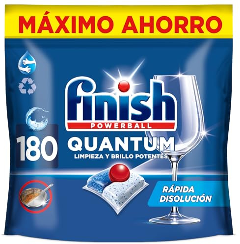 Finish Powerball Quantum All in 1 Pastillas para el lavavajillas Regular 180 pastillas (2 paquetes de 900 pastillas)