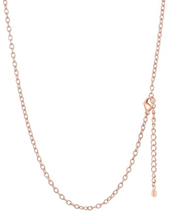 FaithHeart Damen Kette Edelstahl Rolokette Wasserfest 1/1,4/2/2,5mm breit Halskette in Silber/Gold/Rosegold/Schwarz Schmuck für Geburtstag, Länge 35cm bis 75cm auswählbar