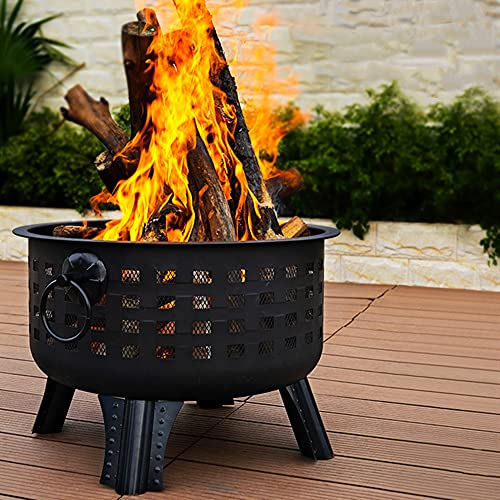 ZAANU Große Feuerstelle, Outdoor-Feuerstelle aus Stahl, Holzofen, Schüssel, Holzkohlegrill, Feuerstelle, Lagerfeuer-Heiz-Kohlenbecken