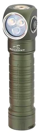 SKILHUNT ESKTE H200 (High CRI Version, 3000K, R9080) Multi-Light Sources 2 in 1 Flashlight/Headlamp, White/Red Lights, NICHIA 519A LED 1000 Lumens, 18650 Battery (Green, Excluded Battery)