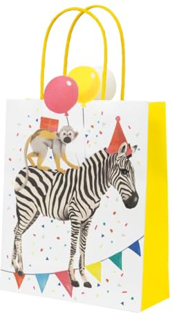 Talking Tables Papier-Partytüten mit Safari-Tiermotiven für Mädchen und Jungen, Babyparty, Dschungelzoo, Madagaskar, umweltfreundliche Leckereitüten für Kindergeburtstage, 8 Stück