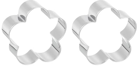 QUARKZMAN 2pz 1 x 2.6 x 2.6 TagliaBiscotto per Cottura Acciaio Inox Argento Tono Fiore Forma