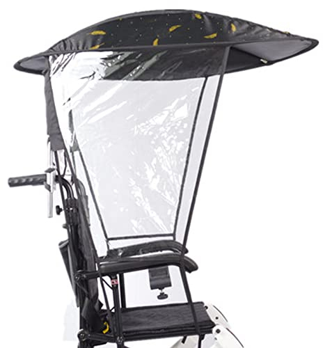 Verstellbare Rollstuhl-Regenschirm-Markise, Sonnenschutz-Regenschutz, UV-beständiger Schutz, Regenschirm-Stuhlklemme für die meisten Rollstühle