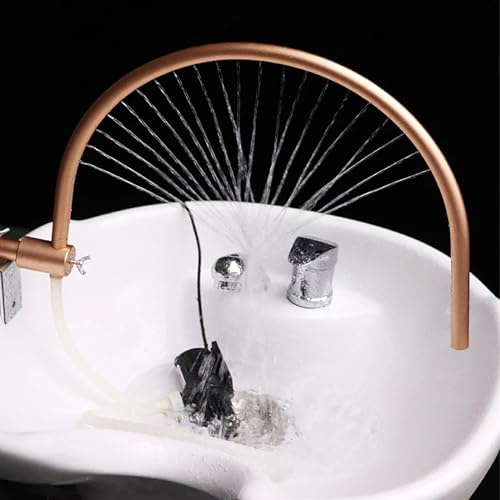 Tête de circulation de l'eau Robinet de lavabo pour salon de shampooing lit – Accessoires de massage, soin du cuir chevelu, cascade, réglable, shampooing lit, bol de lavage style salon de coiffure
