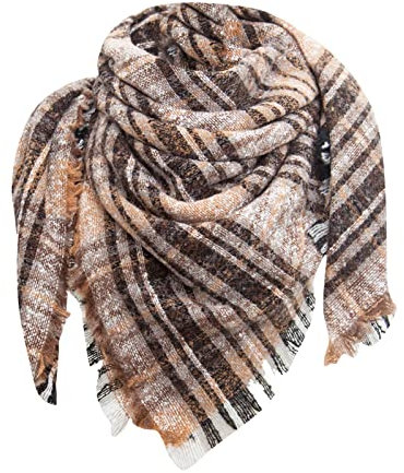 Schal Dunkelblau Handschuhe Damen warmer, weicher, dicker, großer Kuschelschal Herren Schal Handschuhe Set Displayreiniger Tücher Mikrofaser Tücher Putzen Schal Mikrofaser Tücher (Coffee, One Size)