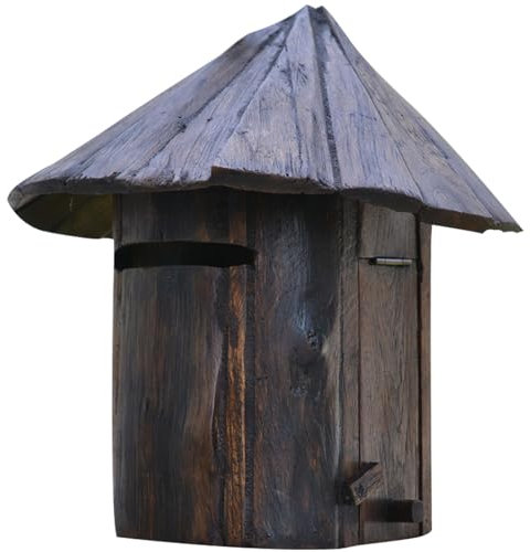 QSNYJPL Briefkästen aus Massivholz für den Haushalt, Wandbriefkasten aus Holz mit Kleinem Fassungsvermögen, wasserdichte Briefkasten für den Außenbereich, Kreativer Retro Postbox
