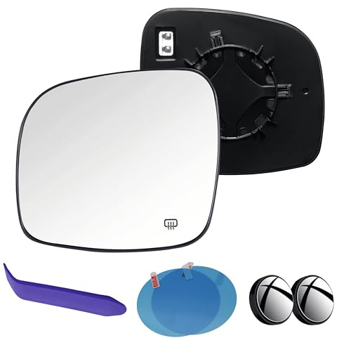EAP Driver Side Mirror Glass Compatible with Town & Country 2008-2016, Grand Caravan 2008-2020, Ram C/V 2012-2015, Volkswagen Routan 2009-2014, Heated, 68026177AB 68026177AA 68029240AB 68029240AA