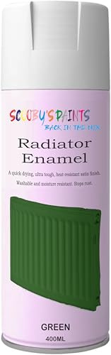SCOOBYS PAINTS BACK IN THE MIX Radiator Aerosol Spray Paint Heat Resistant To 100ºC - Quick Air Drying No Primer Needed anti rust moisture resistant (Green)