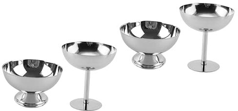 ABOOFAN 2 Set Coppa Gelato Gelato Bicchieri Bar Coppa Martini Ciotola Di Gelato D' Di Frutta Per La Festa Coppette Gelato Tazze Da Dessert Coppa Di Cocktail Silver 2pcs*2