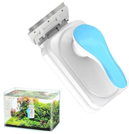 Detergente magnetico per acquario, detergente magnetico per alghe da acquario, magnete per pulizia pesci, pulizia magnetica delle alghe, 2 raschietti rimovibili per acquario in vetro