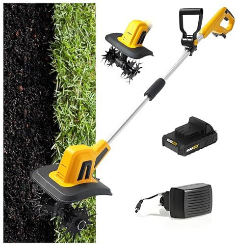 Motocultor Cultivador Motoazada A BateríA,Cultivadora De JardíN De 20 V,Con 2 X 4000mah/5000mah BateríA Y Cargador,Profundidad De Trabajo De 22 Cm,Para El Aflojamiento De La Tierra Y La Prep(4000mah)