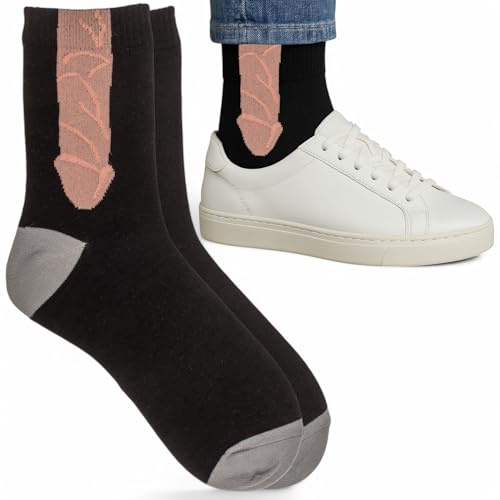 MIJOMA Fun-Socken mit Penis-Motiv – Lustige Herrensocken aus Baumwolle – Scherzartikel Socken für Männer