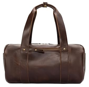 Buckle & Seam Duffle Bag Chap - Weekender Damen Herren Reisetasche Leder Kleine Taschen Tasche Sporttasche Groß Hebammentasche Klein Weekend Schwarz Weekendbag Echtleder Braun (Blau)