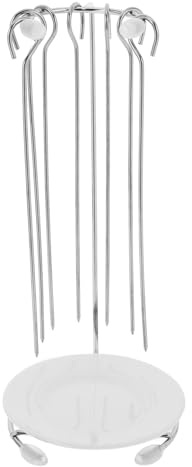 Zerodeko Support à Brochettes Acier Inoxydable de Barbecue avec Brochettes Incluses Accessoires de Grillades pour Barbecue Support Suspendu pour Cuisson Polyvalente
