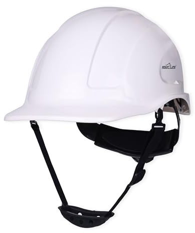 Bison Life TorShell ABS Safety Helmet – Hard Hat with Nylon Harness & Ratchet Fit, Lightweight Head Protection for Construction, Mining & Maintenance