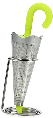 PRETYZOOM Umbrella Tea Infuser Strainer Large Fine Mesh Stainless Steel Loose Leaf Tea Filter with Silicone Handle for Home Brewing