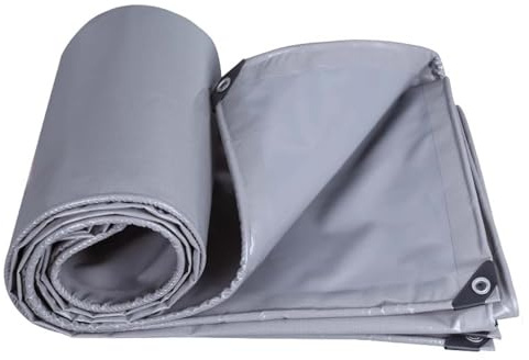 Telone Impermeabile Pesante con Occhielli Rinforzati, Telo Cerato Resistente agli Strappi e Ai Raggi UV, Copertura Multiuso in PVC per Giardino, Tenda, Piscina, Auto, Esterni