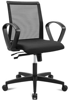 Living Chairs Basic 10 - Sedia da ufficio con tecnologia Air+, ergonomica e conveniente, meccanismo a bilanciere, schienale in rete, Made in Germany, ottimo rapporto qualità-prezzo, con bracciolo ad