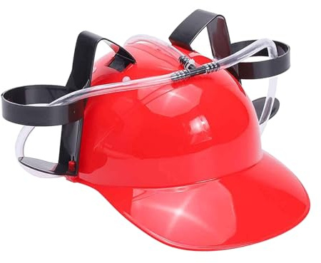 Vhjlfig Soda Beer Drinking Helmet PP 28x17.5 X15cm Lazy Drink Drinking Hat Drinker Beers And Soda Guzzler Helmets For Sports Events Beer Drinkings Helmet Hands Free Party Drink Dispenser