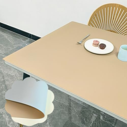 Copertura impermeabile per tavolo e davanzale della finestra, in pelle antipolvere, cuscino per balconi e mensole (marrone e grigio, 50 x 40 cm/20 x 16)