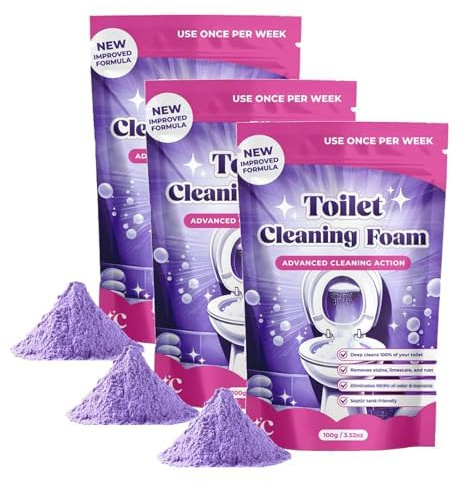 Fizzclean Nettoyant pour Toilettes, Fizzclean Toilette Nettoyage Mousse, Nettoyants WC Sans Contact, Nettoyage Sans Effort, No Scrub Cleaning, Powerful Cleanin (3pcs)