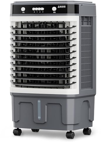 Enfriador de Aire Evaporativo，Equipado con tanques de agua de 20, 30 y 40 litros con suministro de aire silencioso y alcance de 10 metros ideal para hogares, fábricas, salas de estar 16.9*12.6*31.5in