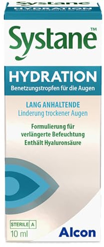 Systane HYDRATION Augentropfen | 1 x 10 ml | Nachbenetzungstropfen mit Hyaluronsäure für langanhaltende Feuchtigkeit und Linderung der Symptome trockener Augen