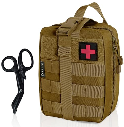 Krisvie Erste Hilfe Tasche,leer molle tactical edc ifak pouch Geeignet für Outdoor, first aid gürtel bag,Camping Gadgets set,epa einsatztasche, Reiseapotheke, Motorrad