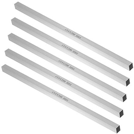 sourcing map 5Pcs Outil de Tournage HSS Foret 8mmx8mmx200mm Outil de Tour Fraise Carré Broyeur Ébauche