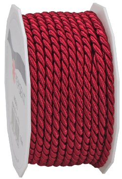 C.E. Pattberg Mosel - Cordoncino intrecciato per regali, pacchi e regali, larghezza 0,4 cm, accessori per decorazioni e artigianato, 40,4 cm, colore: rosso