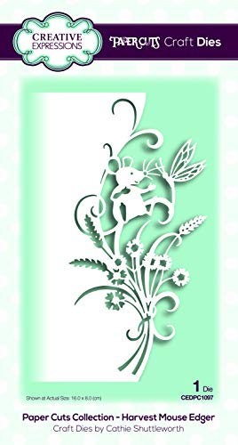 Paper Cuts Harvest - Troquel para borde de ratón, metal, 16 x 8 cm