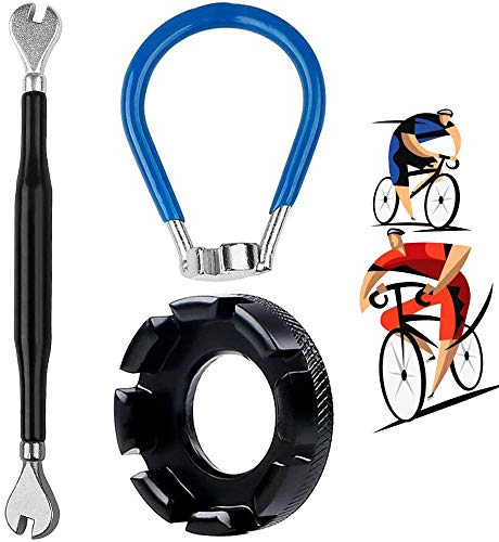 Speichenschlüssel Fahrrad Set, XCOZU Geschmiedeter Stahl Nippelspanner Speichen Werkzeug, Rad Speichen Schlüssel/Spoke Wrench Größe 10-15 Universal Speichenspanner für Fahrrad(Schwarz, Blau)