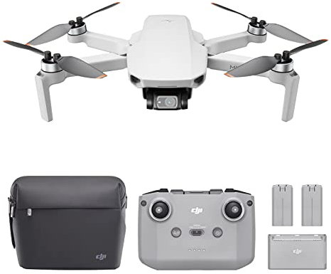 RIIMUHIR DJI Mini 2 Fly More Combo – Ultralight Foldable Drone, 3-Axis Gimbal with 4K Camera, 12MP Photos, 31 Mins Flight Time, OcuSync 2.0 10km HD Video Transmission, QuickShots, Gray