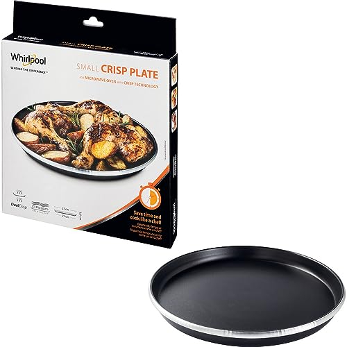 Whirlpool Piatto Crisp Minimalista Nero, Rotondo, 25 cm (interno) / 27 cm (esterno) - h. 2,5 cm