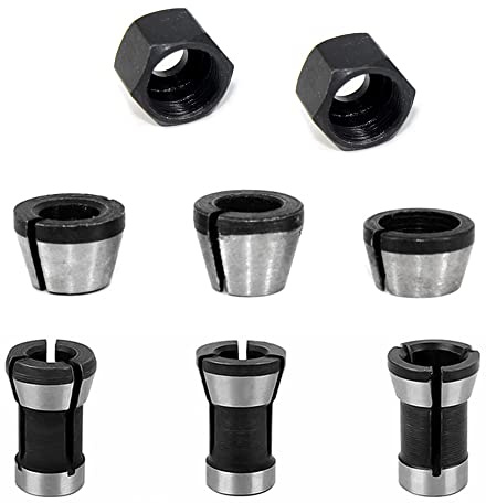 8 pcs Adaptador de mandril 6/6.35/8mm para Fresadora y Grabado