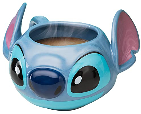 Stitch Tazza Tazza in Ceramica Dipinta a Mano, Regalo per Fan Disney, 450ml