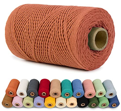 LEREATI Corda Macrame 1mm x 200m Filo Macrame Cordoncino Cotone Spago Colorato, Macramè Filo Cordino per Borse Uncinetto, Arazzo da Parete, Decorazioni, Fai da Te Artigianale (Arancione)