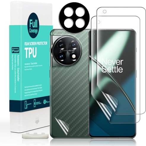 Ibywind Pellicola protettiva per Oneplus 11 5G(6,7 pollici),con 2 pellicole in TPU flessibile,1 pellicola per obiettivo per fotocamera,1 pellicola in fibra di carbonio con supporto,senza bolle