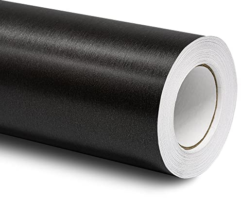 Folindo® 3D Alu gebürstet Schwarz Autofolie (13€/m²) | 200 x 152 cm | Selbstklebende Luftkanal Folie zur Auto Folierung | Blasenfrei