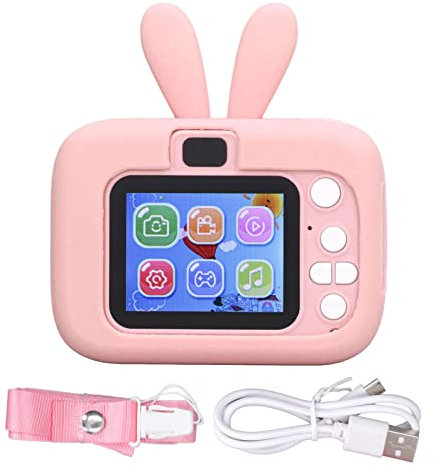 Appareil Photo pour Enfants pour Filles de 3 à 8 Ans, Caméscope Numérique pour Enfants avec Housse en Silicone Souple Lapin Meilleur de Festival d'anniversaire de Noël pour