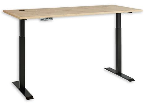 Memphis Schreibtisch höhenverstellbar elektrisch Artisan Eiche Graphit | 160 x 72-120 x 77 cm (B/H/T), Bürotisch mit Memory-Funktion, Metallgestell, Kabeldurchführungen, modern