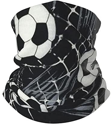 ENPAP Fußball-kreatives Muster, schwarz, Halsmanschette, weicher Gesichtsschutz, Halswärmer, Schlauch, halbe Gesichtsmaske, Schal, Sturmhaube für Outdoor-Sportarten