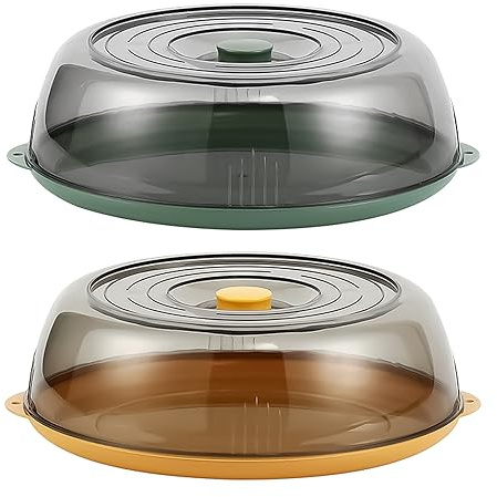 mumisuto Essen Abdeckungen, 2er Set Abdeckhaube für Essen, Isolierte GemüSeabdeckung Teller, stapelbar, KüHlschrank Frischhaltebox, Perfekter Schutz für Essen, Obst, Picknick, BBQ
