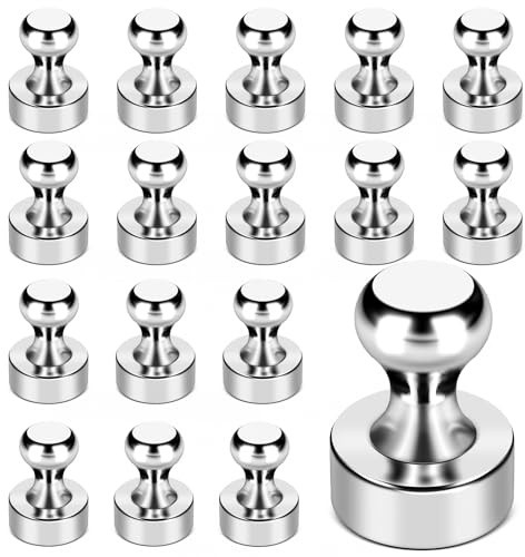 LOVIMAG Kühlschrankmagnete, 18 Stück, Starke Kühlschrankmagnete für Whiteboard, kleine Neodym-Magnete für Kühlschrank, Metall, magnetische Pinnnadeln für Küche, Büro, Schule, Landkarte, dekorativ