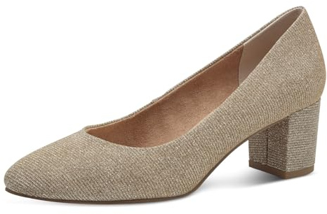 MARCO TOZZI Damen Pumps mit Blockabsatz Elegant, Beige (Platinum), 40 EU